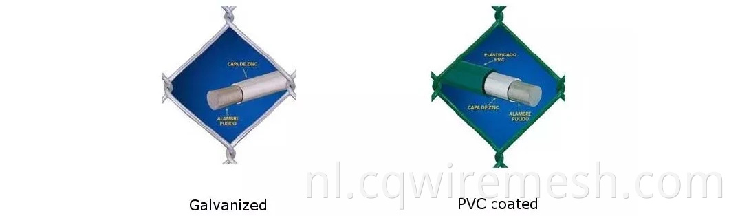 8 voet gebruikte luchthavengegalvaniseerd cycloon draad mesh schermen 1,5 inch kettingschakelrollen gegalvaniseerde gabionwand